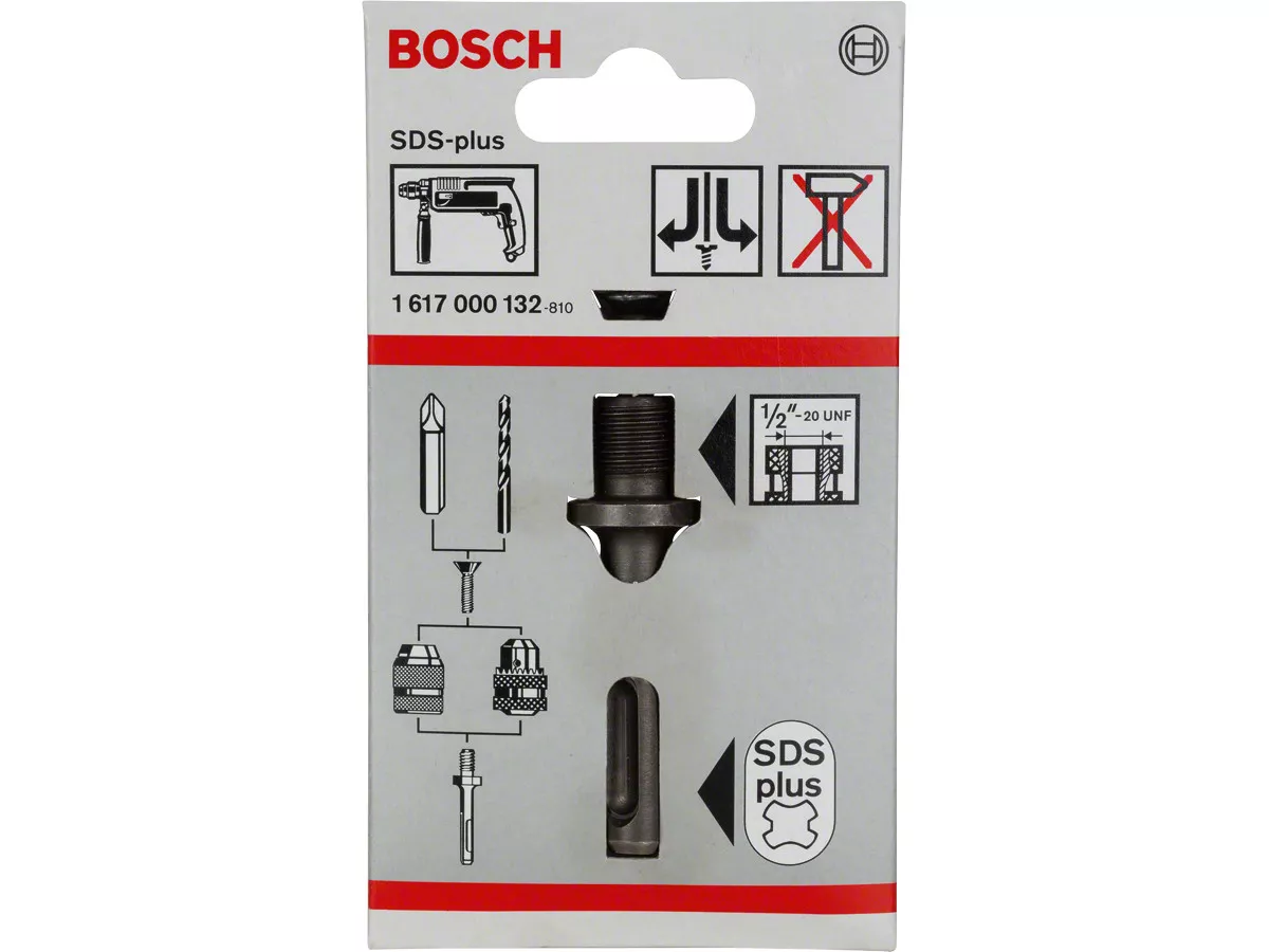 porte-mandrin 1/2 avec adaptateur SDS plus réf. 1 617 000 132 Bosch